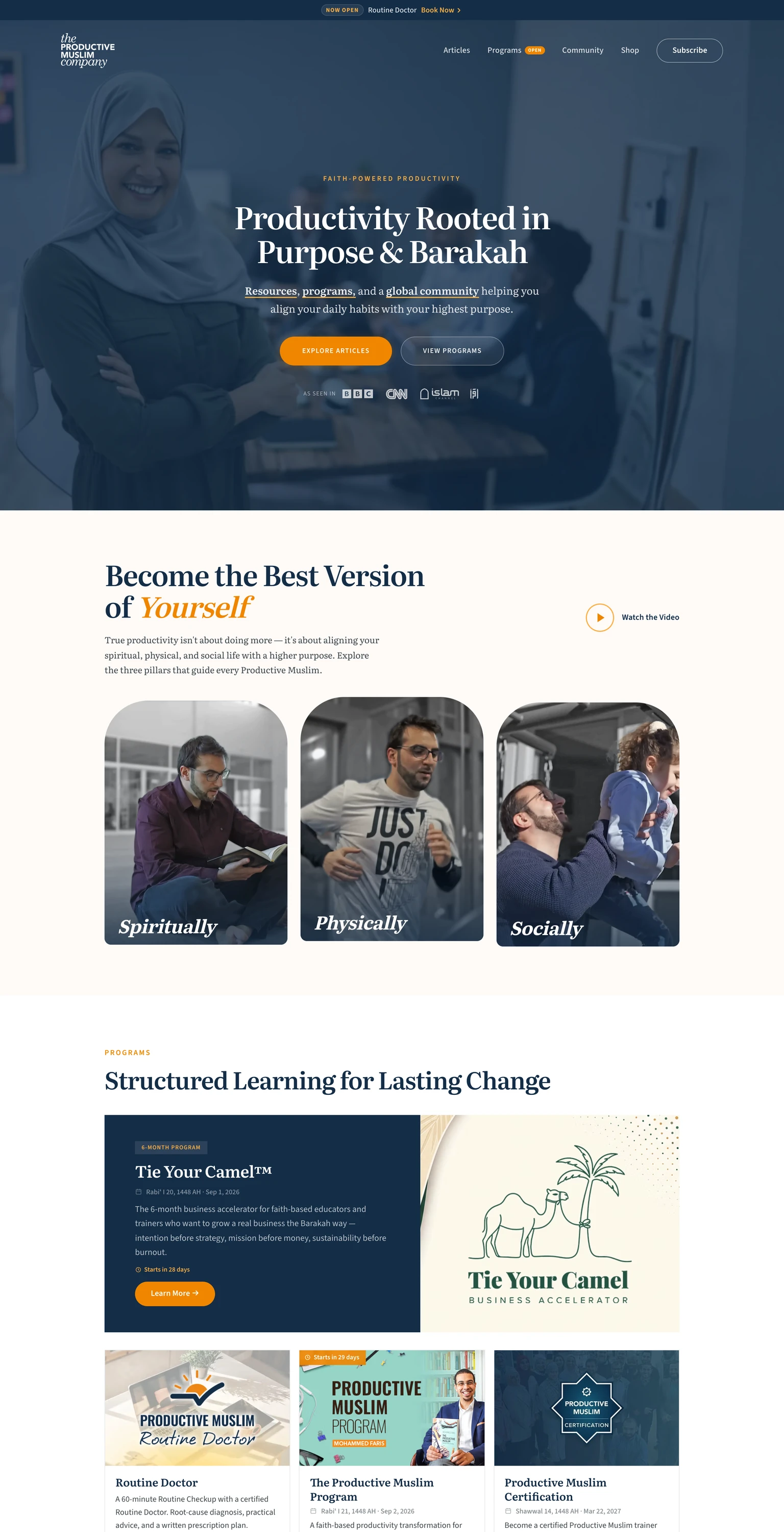 The Productive Muslim website built by Launch7