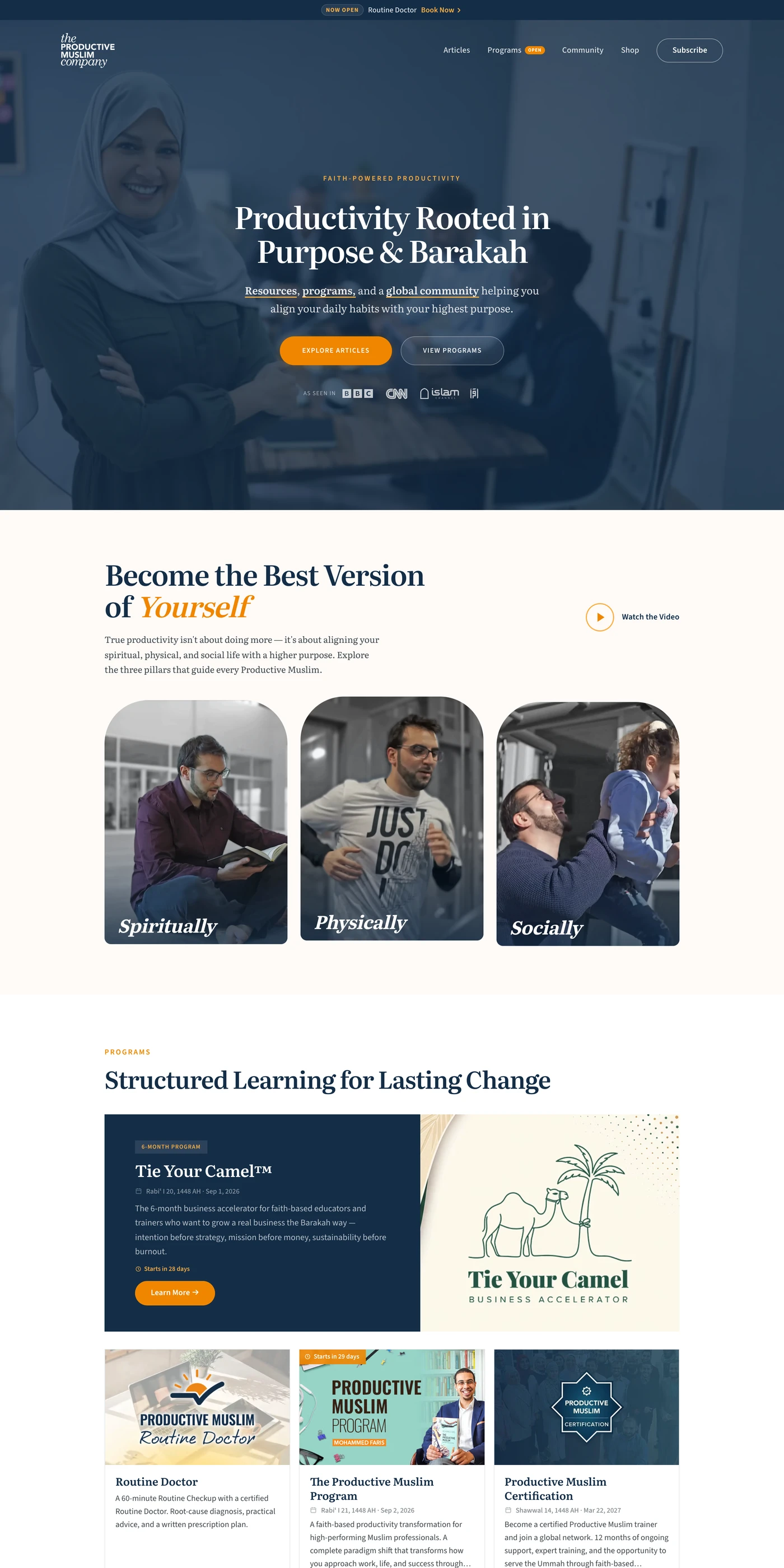 The Productive Muslim website built by Launch7