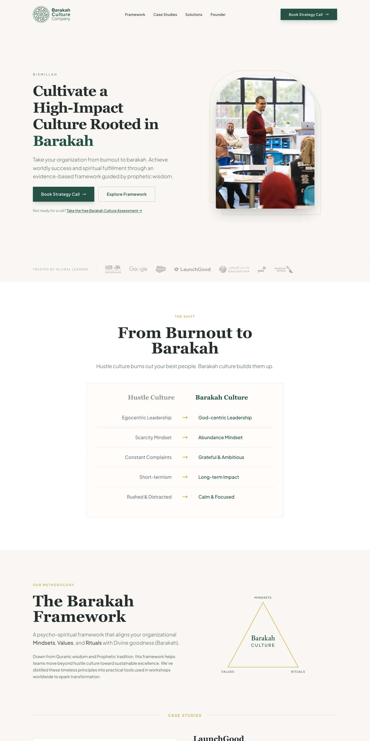 The Barakah Culture Company website built by Launch7